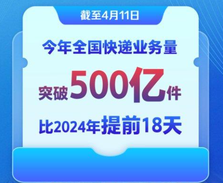 今年全國快遞業(yè)務(wù)量已突破500億件